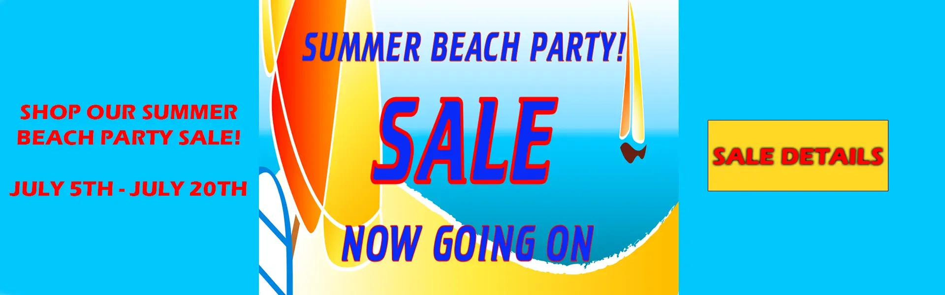 Summer Beach Party Sale